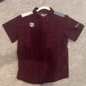 Kids Maroon Button Down Shirt Texas A&M